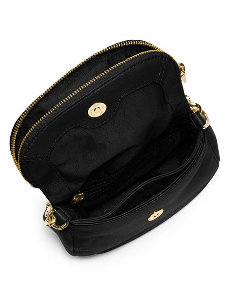 michael kors black leather bedford crossbody bag|Michael Kors bedford flat crossbody.